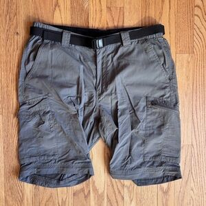 Columbia Men's Denali Men's Belted, Hybrid Cargo Short Gray 34